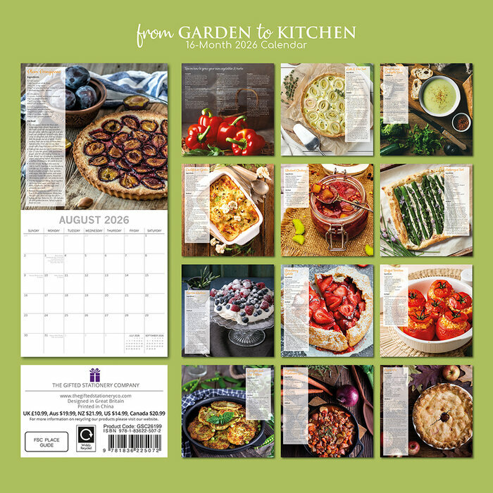 Calendrier Mural Cuisine du Jardin à la Cuisine