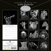 Calendrier Papier 2025 Portraits Animaux Sauvages Noir et Blanc