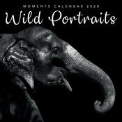 Calendrier Mural 2025 Portraits Animaux Sauvages Noir et Blanc