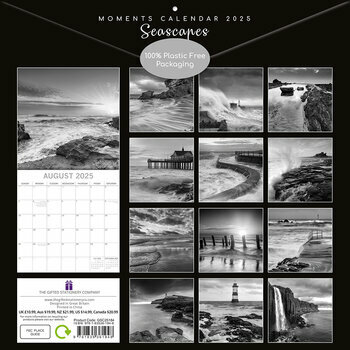 Calendrier 2025 Bord de Mer en Noir et Blanc