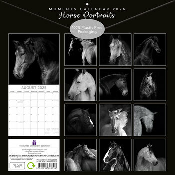 Calendrier 2025 Portraits Chevaux Noir et Blanc