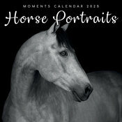 Calendrier Mural 2025 Portraits Chevaux Noir et Blanc