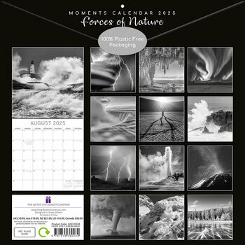 Calendrier 2025 Nature Déchainée Orage Tempête Noir et Blanc