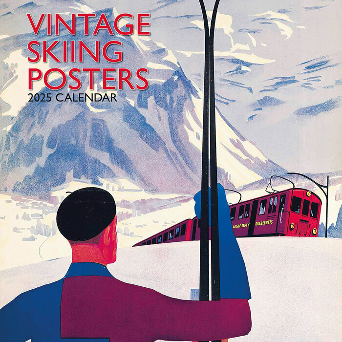 Calendrier Mural 2025 Affiches Ski Rétro Vintage