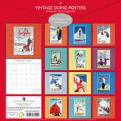 Calendrier Papier  2025 Affiches Ski Rétro Vintage