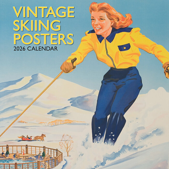 Calendrier Mural 2026 Affiches Ski Rétro Vintage