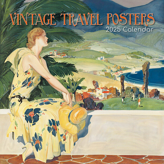 Calendrier Mural 2025 Affiches Publicitaires Voyage Rétro Vintage