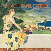 Calendrier Mural 2025 Affiches Publicitaires Voyage Rétro Vintage