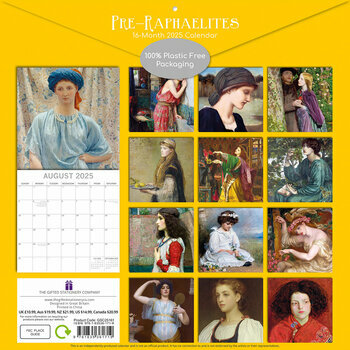 Calendrier 2025 Artistes Mouvement Pre-Raphaelites