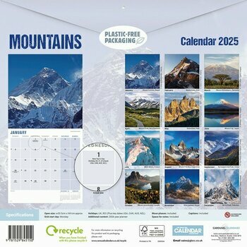 Calendrier 2025 Plus Belles Montagnes du Monde