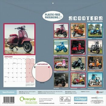 Calendrier 2025 Scooters Vintage Rétro