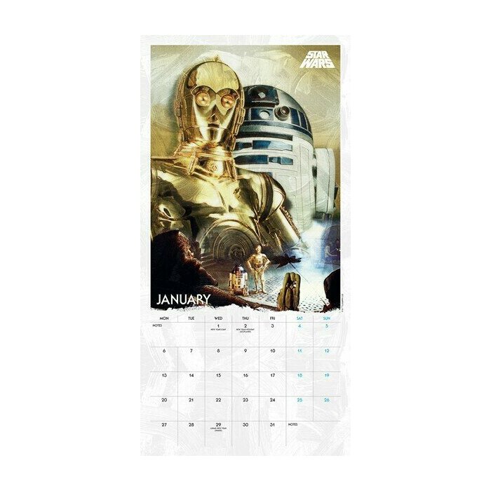 Calendrier 2025 Star Wars Classique Retro