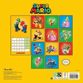 Calendrier 2025 Super Mario Jeux Vidéo