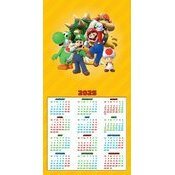 Calendrier 2025 Super Mario Jeux Vido