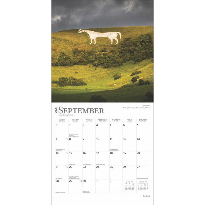 Calendrier 2025 Angleterre et Campagne Anglaise