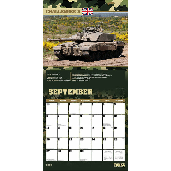 Calendrier 2025 Tanks Militaires