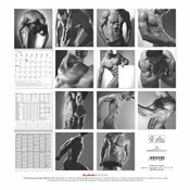 Calendrier Papier 2025 Corps Homme Sexy nu noir et blanc