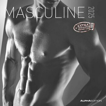 Calendrier 2025 Corps Homme Sexy nu noir et blanc