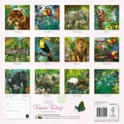 Calendrier Papier 2025 Dessins Animaux Sauvages Tropicaux