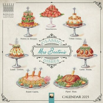 Calendrier 2025 Dessins Rétro Pâtisserie et Cuisine Mrs Beeton