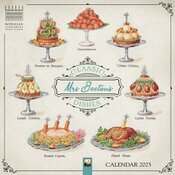 Calendrier Mural 2025 Dessins Rtro Ptisserie et Cuisine Mrs Beeton