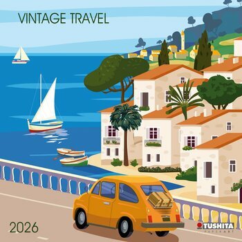 Calendrier 2026 Illustrations Voyages Vintage