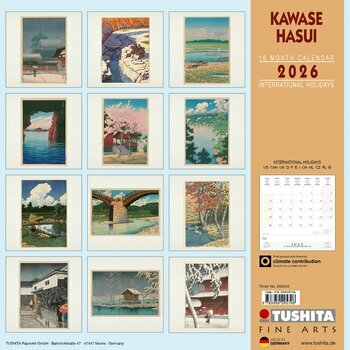 Calendrier 2026 Kawase Hasui Art Japonais