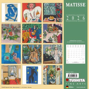 Calendrier 2026 Henri Matisse Fauviste