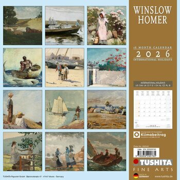 Calendrier 2026 Winslow Homer Réaliste