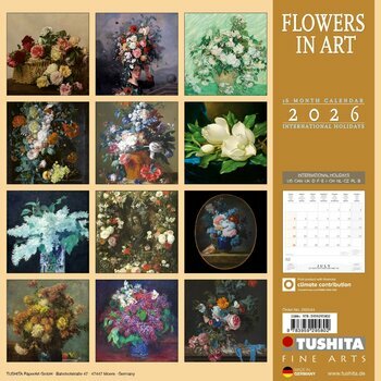 Calendrier 2026 Fleurs dans l'Art