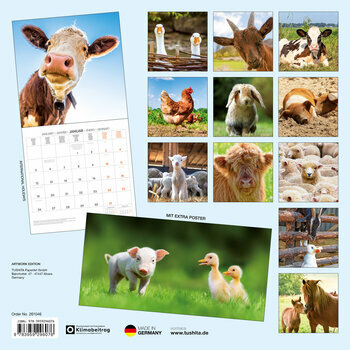 Calendrier 2026 Animaux de la Ferme avec Poster Offert