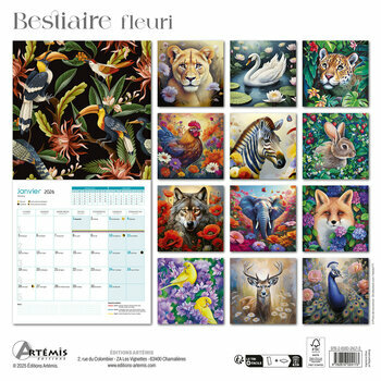 Calendrier 2026 Bestiaire Portraits Animaux Fleuris Calendrier 2026 Bestiaire Portraits Animaux Fleuris
