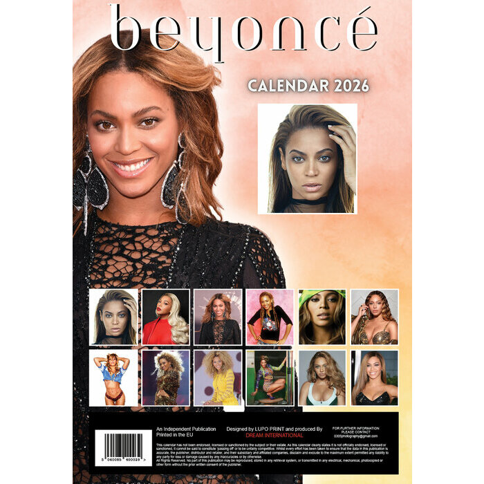 Calendrier 2026 papier Beyonce Format A3