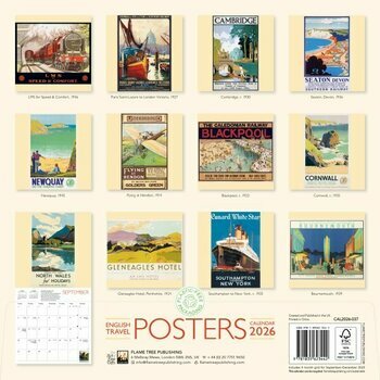 Calendrier 2026 Affiches Voyages Rétro Angleterre Calendrier 2026 Affiches Voyages Rétro Angleterre