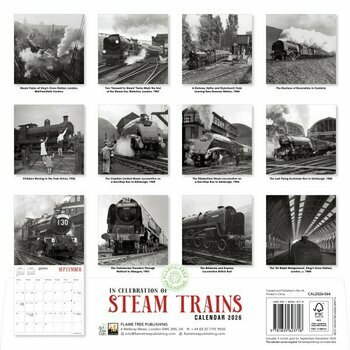 Calendrier 2026 Locomotives Train Vintage Noir et Blanc Calendrier 2026 Locomotives Train Vintage Noir et Blanc